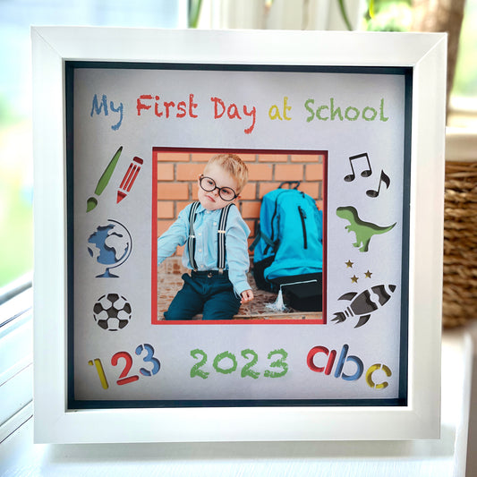 First Day at School 8x8" Box Frame