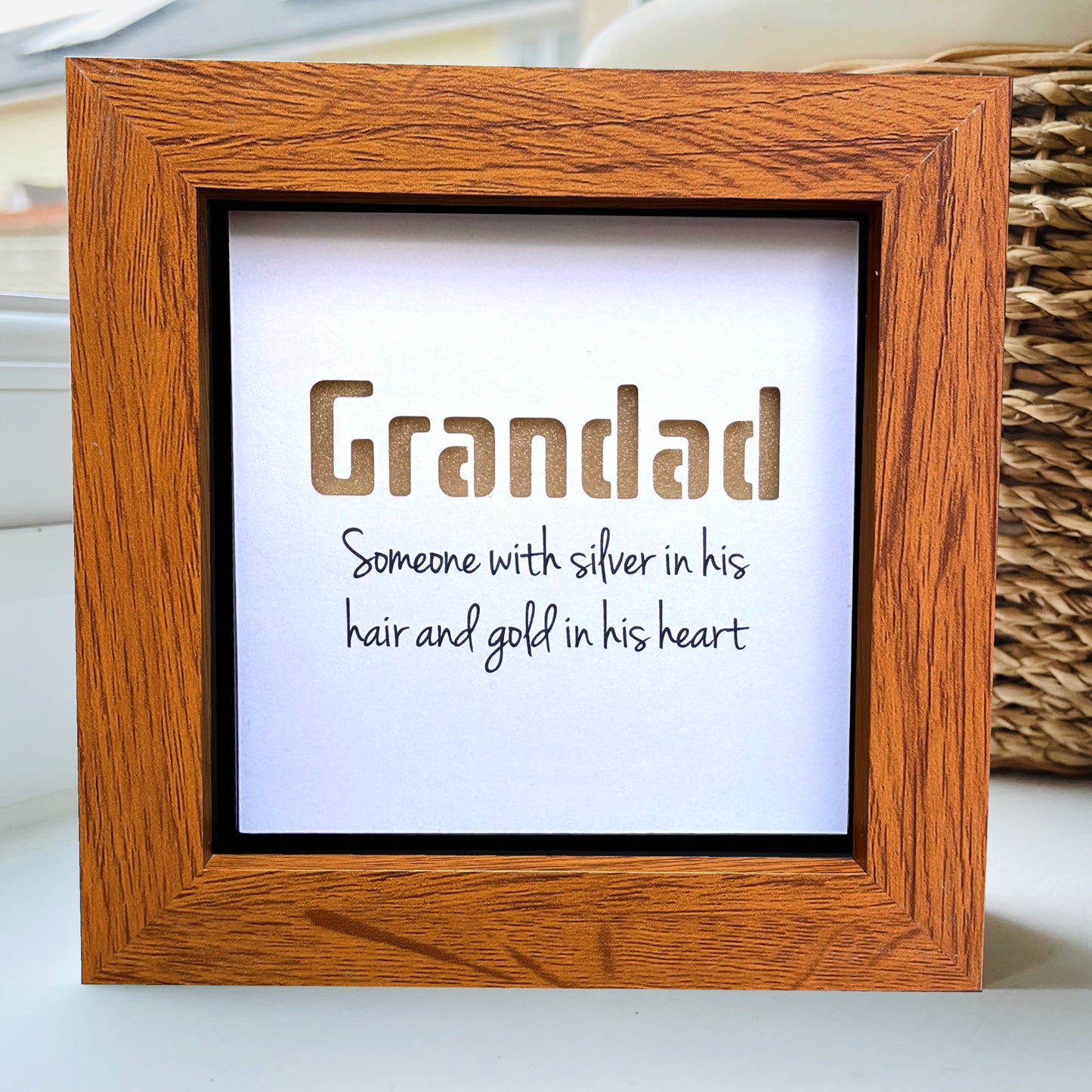 Grandad is someone with silver in his hair and gold in his heart quote (Gold)