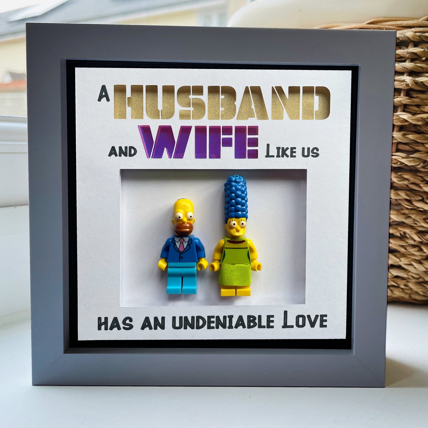 Husband and wife like us Character Frame - Gold and Purple Text