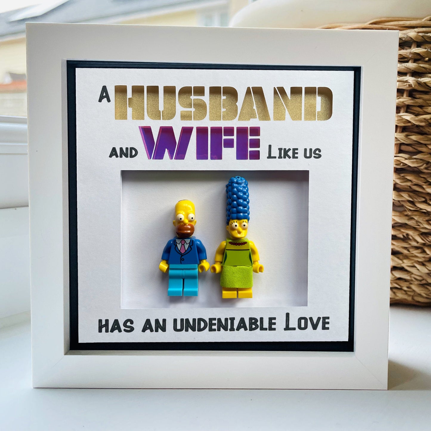 Husband and wife like us Character Frame - Gold and Purple Text