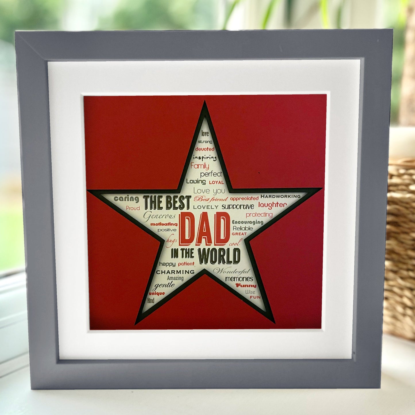 Personalised Best Dad 1 8 x 8” Box Frame