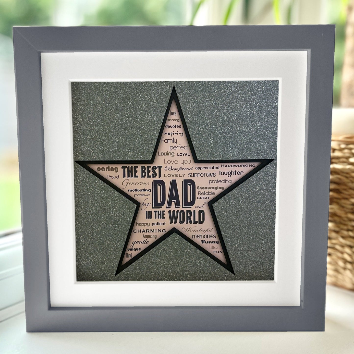 Personalised Best Dad 2 8 x 8” Box Frame