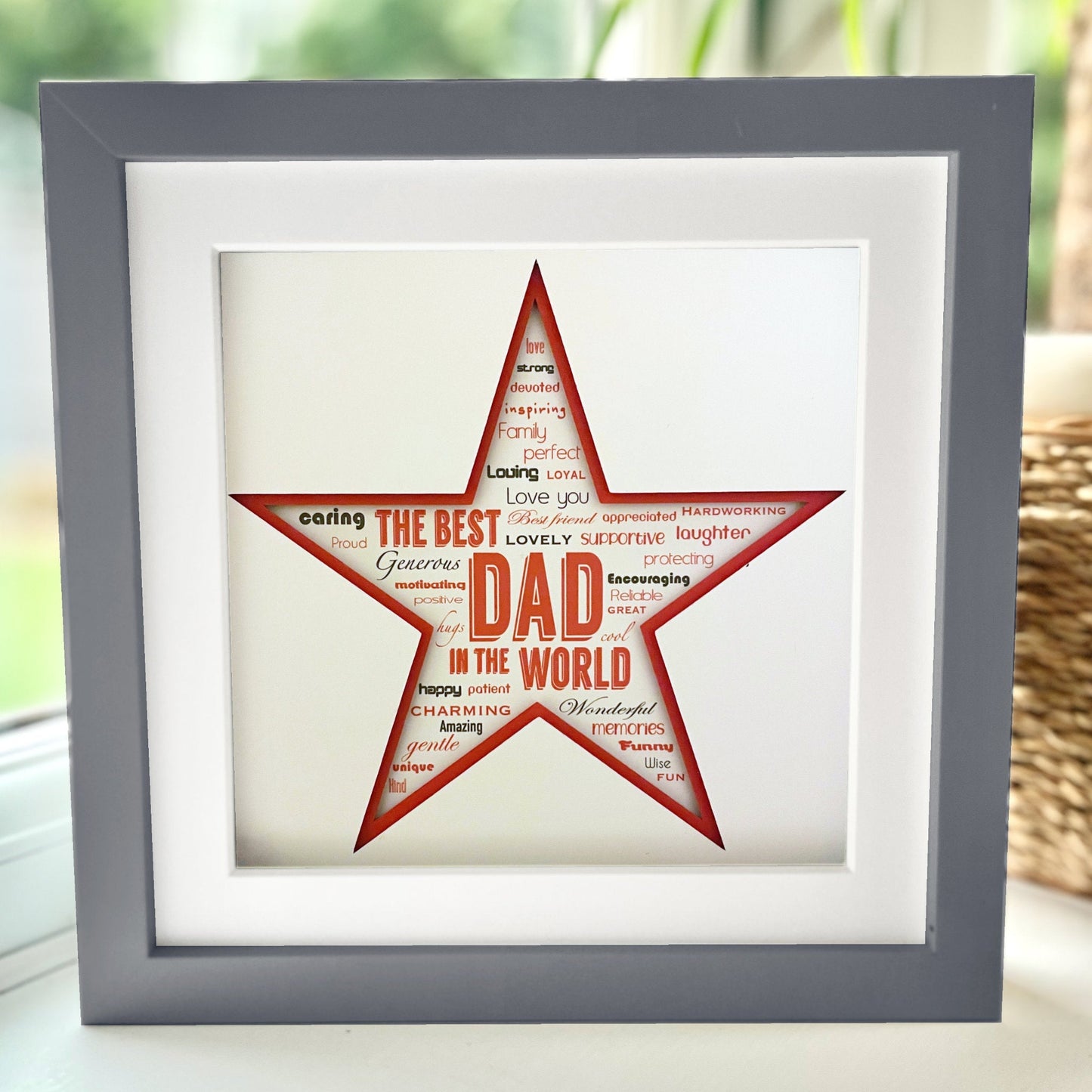 Personalised Best Dad 4 8 x 8” Box Frame