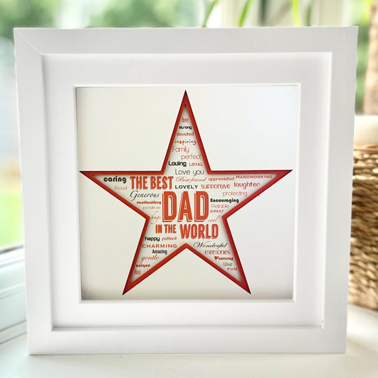 Personalised Best Dad 4 8 x 8” Box Frame