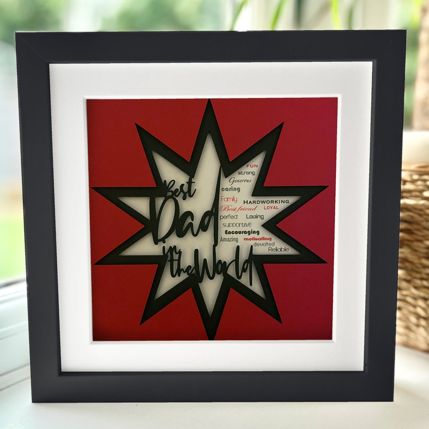 Personalised Best Dad in the world 2 8 x 8” Box Frame