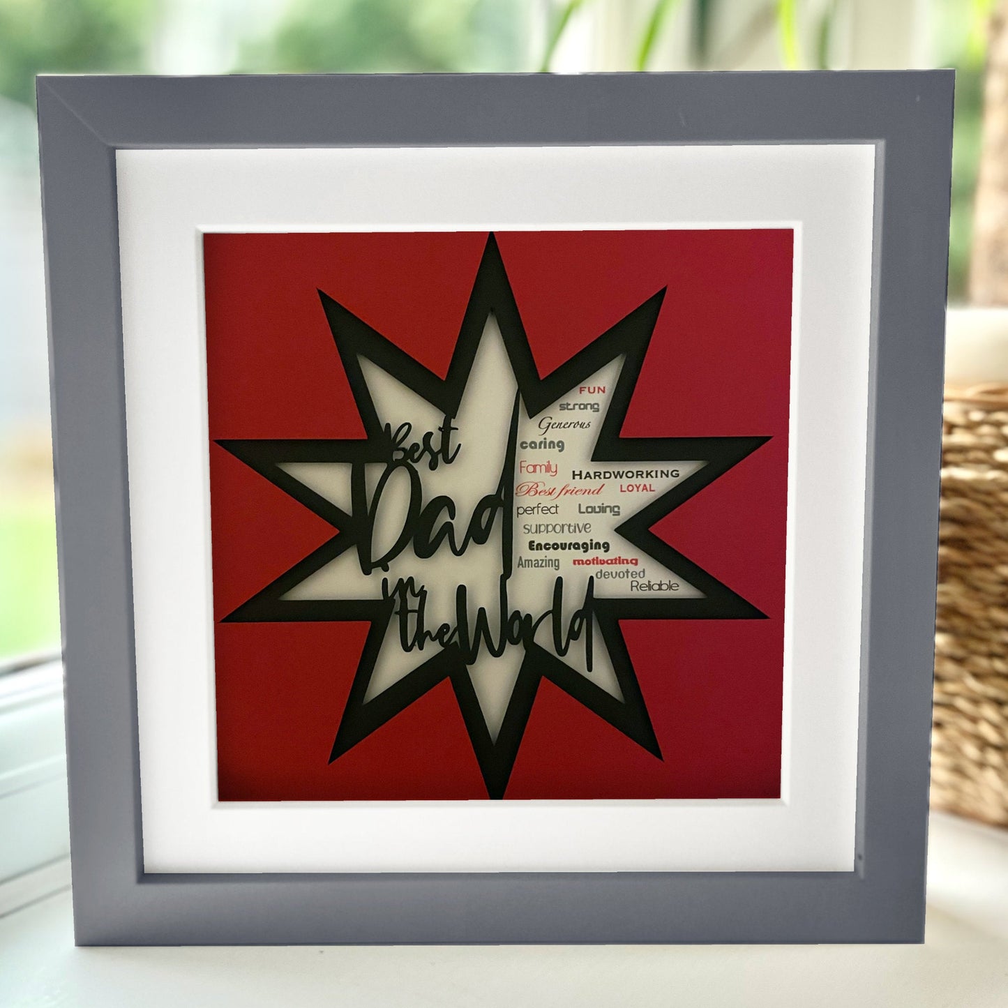 Best Dad in the world 2 8 x 8” Box Frame