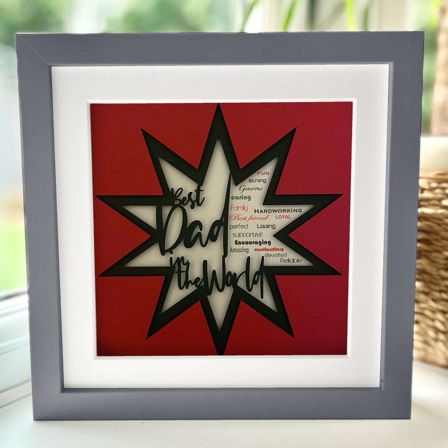 Personalised Best Dad in the world 2 8 x 8” Box Frame