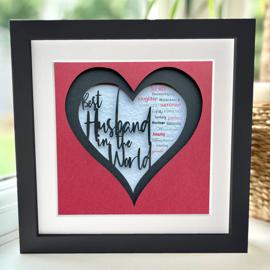 Personalised Best Husband in the World 2 8 x 8” Box Frame