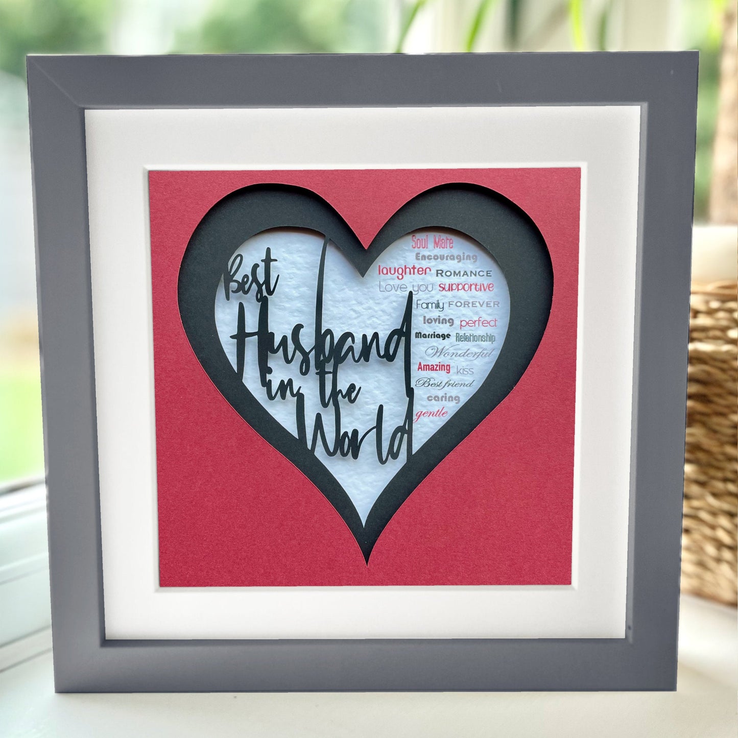Personalised Best Husband in the World 2 8 x 8” Box Frame