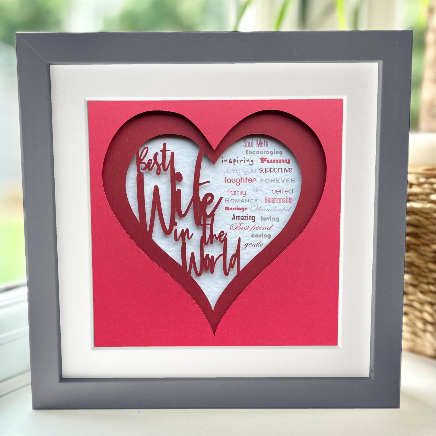 Personalised Best Wife in the World 1 8 x 8” Box Frame