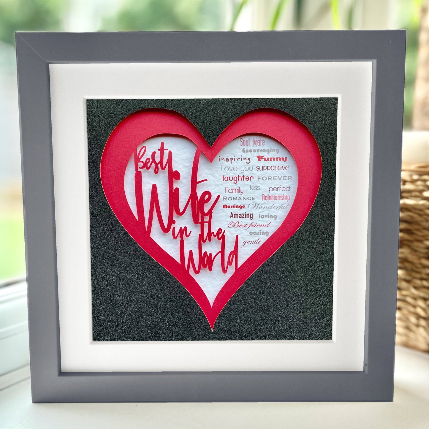 Personalised Best Wife in the World 3 8 x 8” Box Frame