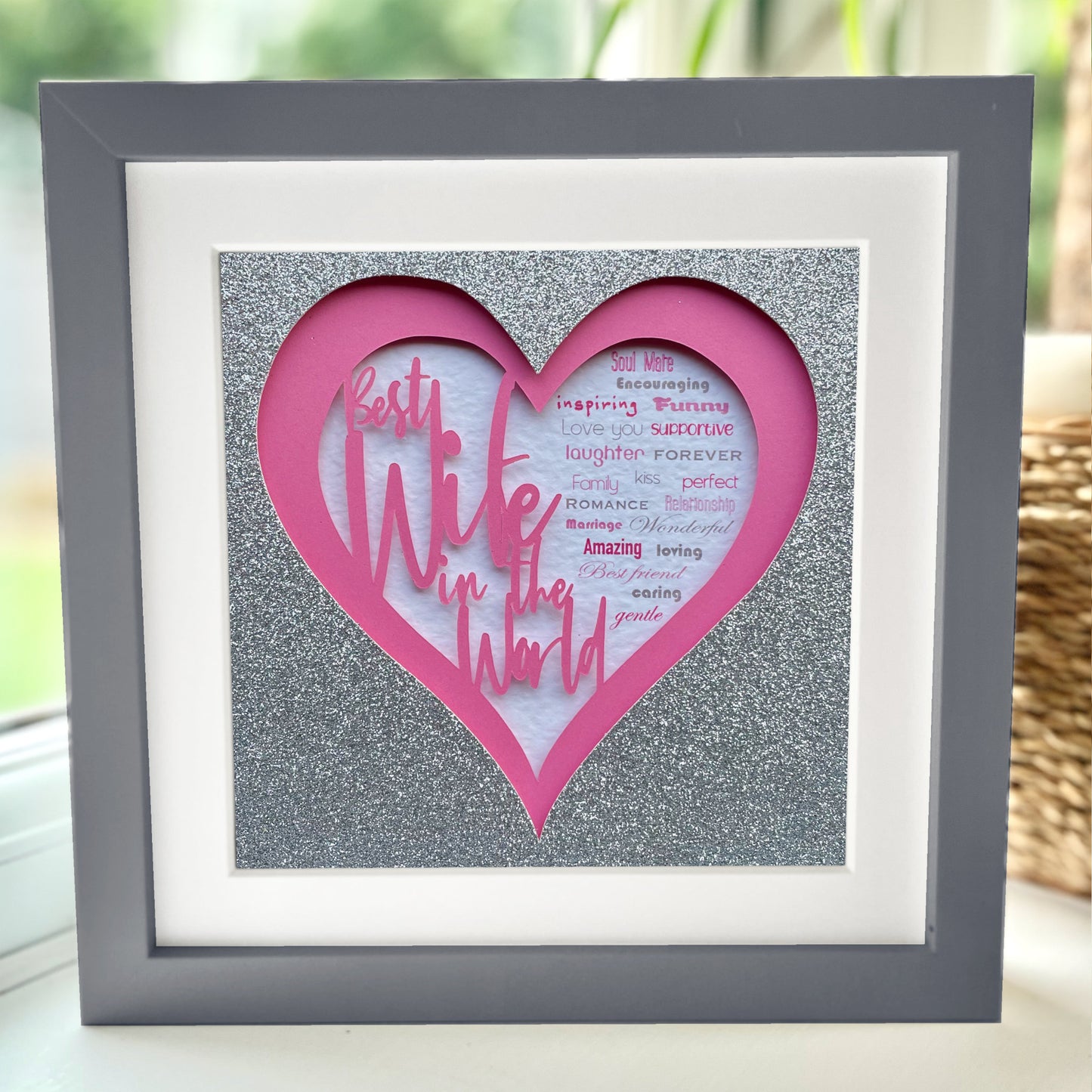 Best Wife in the World 5 8 x 8” Box Frame