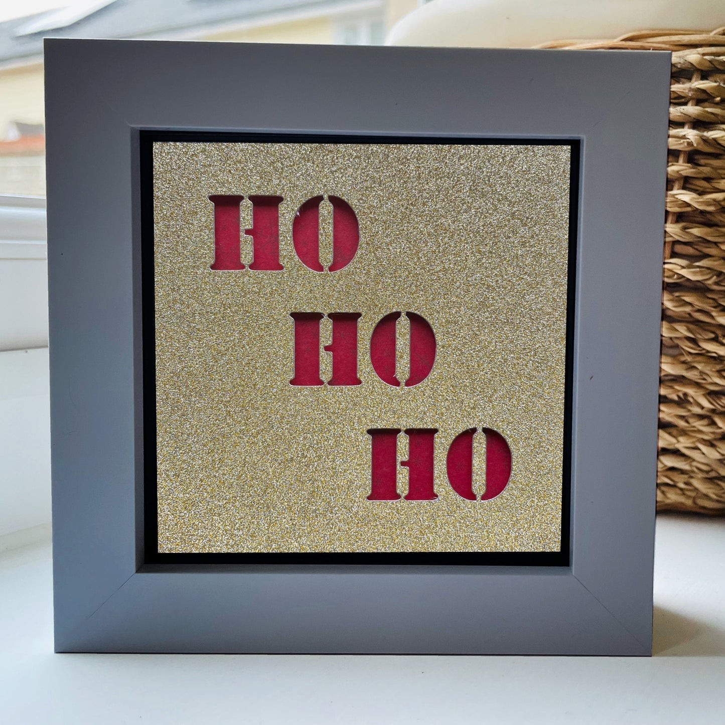Ho Ho Ho 9 4 x 4” Box Frame