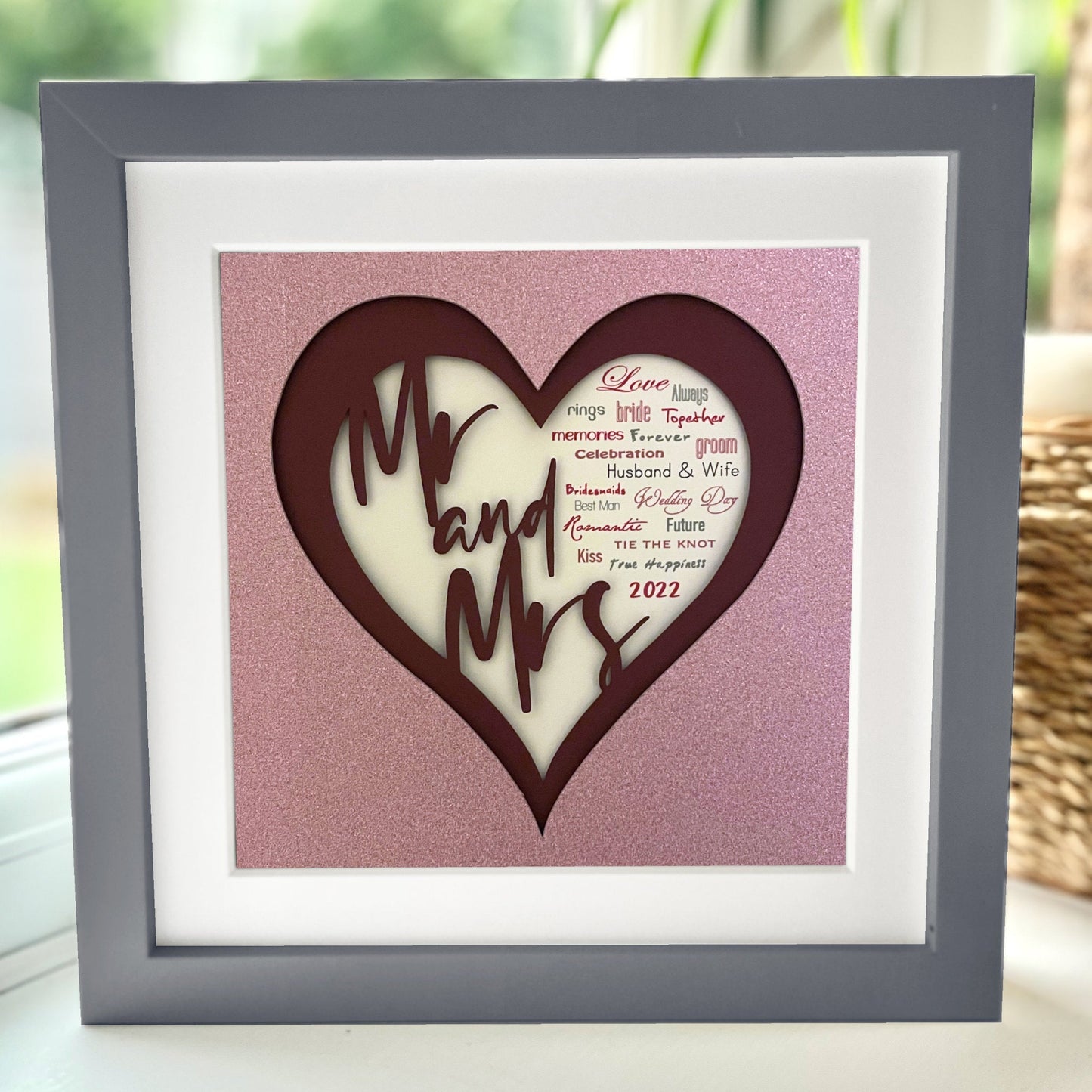 Personalised Mr & Mrs 1 8 x 8” Box Frame