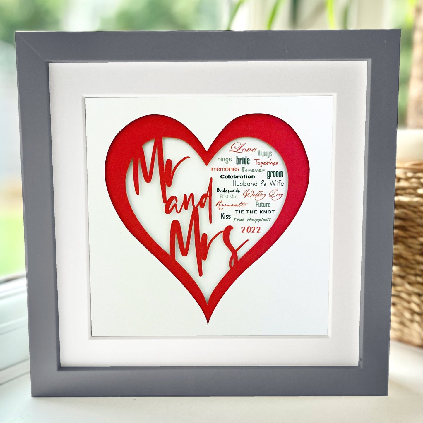 Personalised Mr & Mrs 2 8 x 8” Box Frame