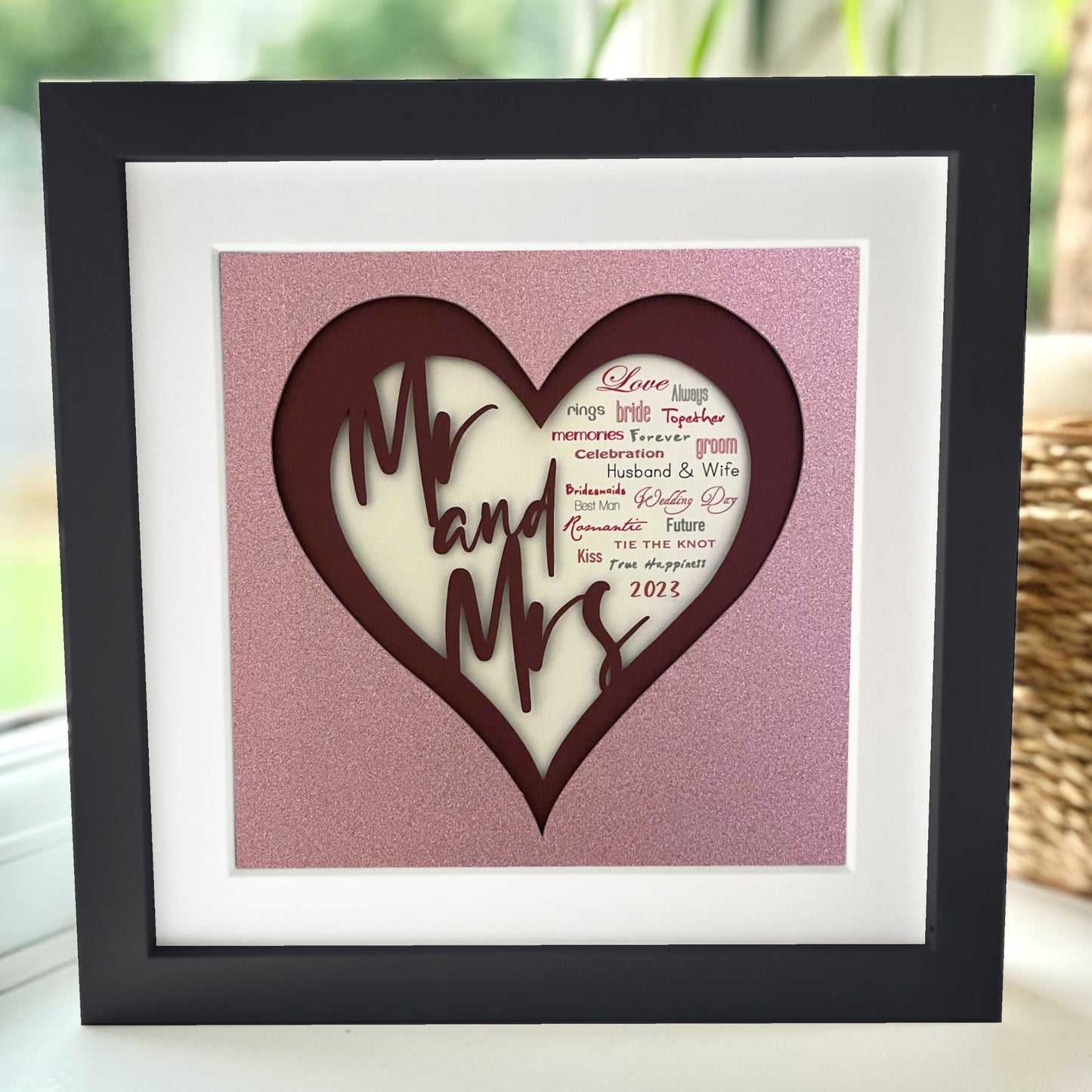 Mr & Mrs 1 8 x 8” Box Frame