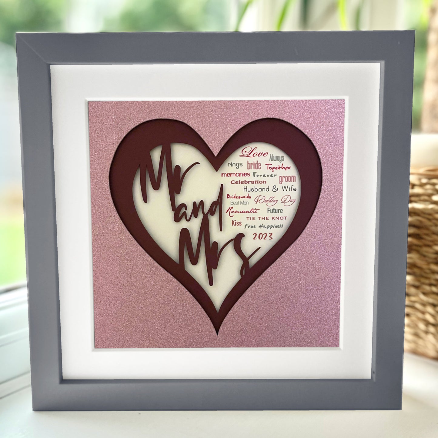 Mr & Mrs 1 8 x 8” Box Frame