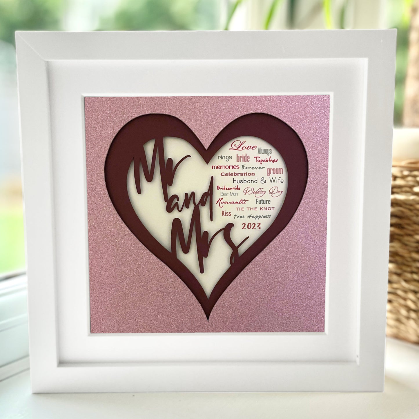 Mr & Mrs 1 8 x 8” Box Frame