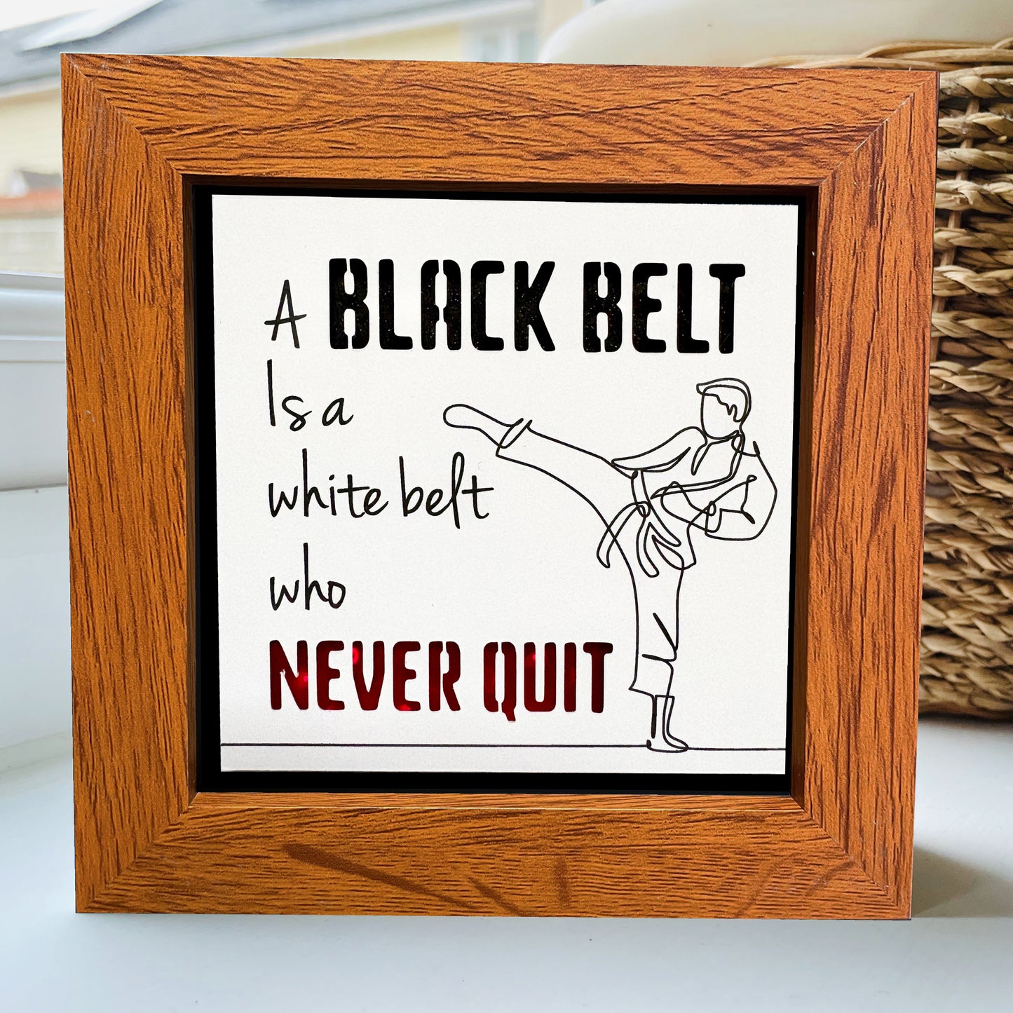 A Black belt is a White Belt that Never Quit Karate Quote 1