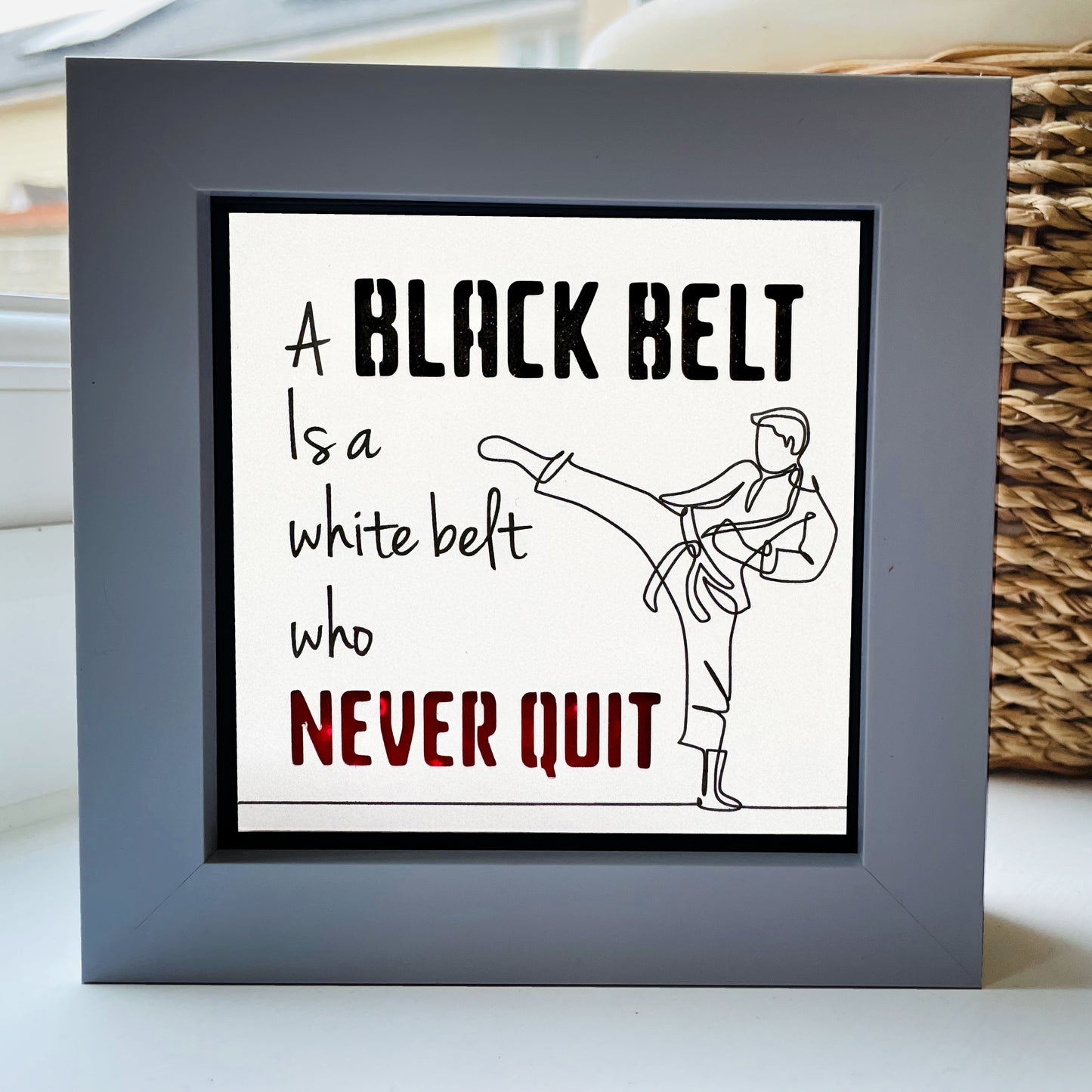 A Black belt is a White Belt that Never Quit Karate Quote 1