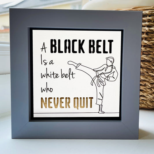 A Black belt is a White Belt that Never Quit Karate Quote 2