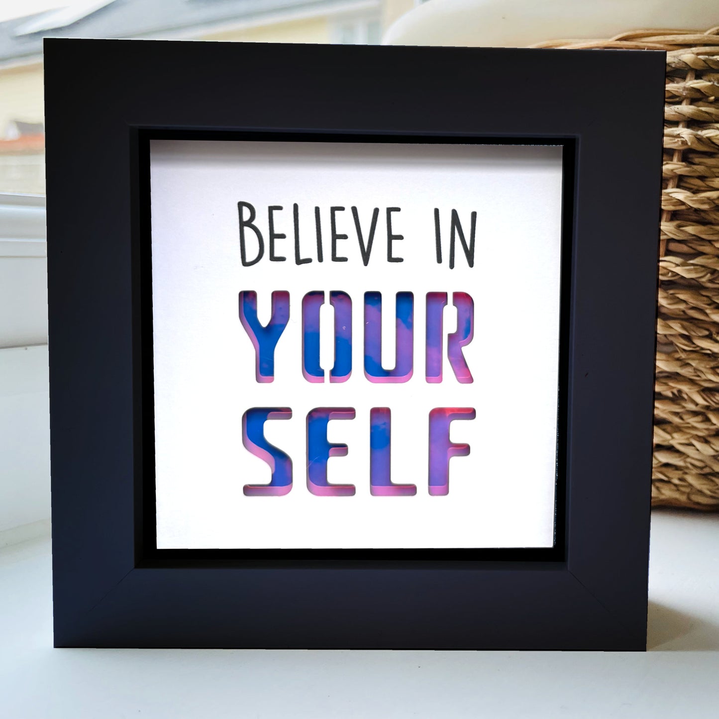 Believe in Your Self Quote (Purple Holographic)