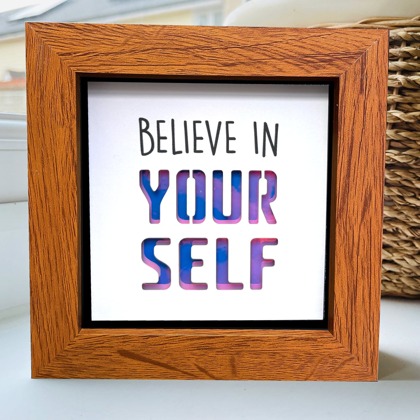 Believe in Your Self Quote (Purple Holographic)