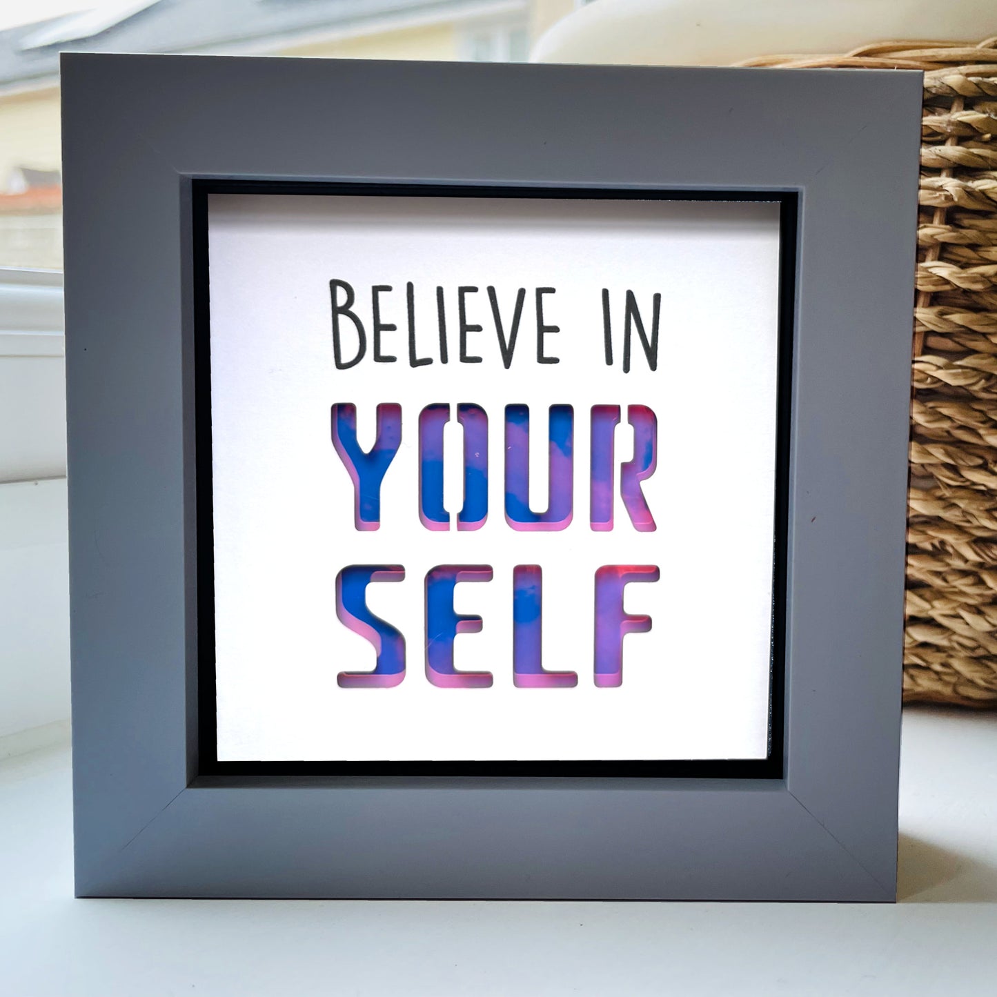 Believe in Your Self Quote (Purple Holographic)