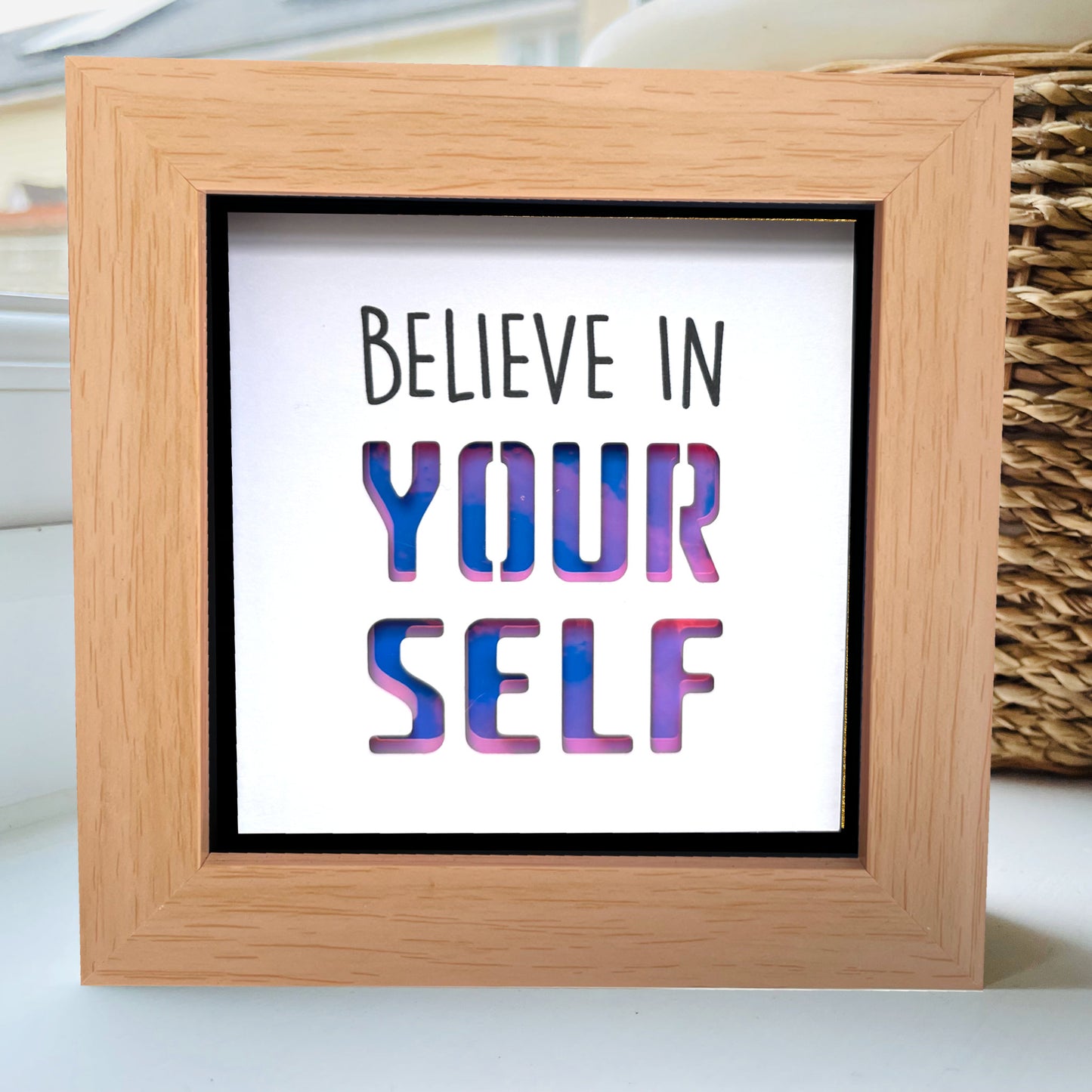 Believe in Your Self Quote (Purple Holographic)