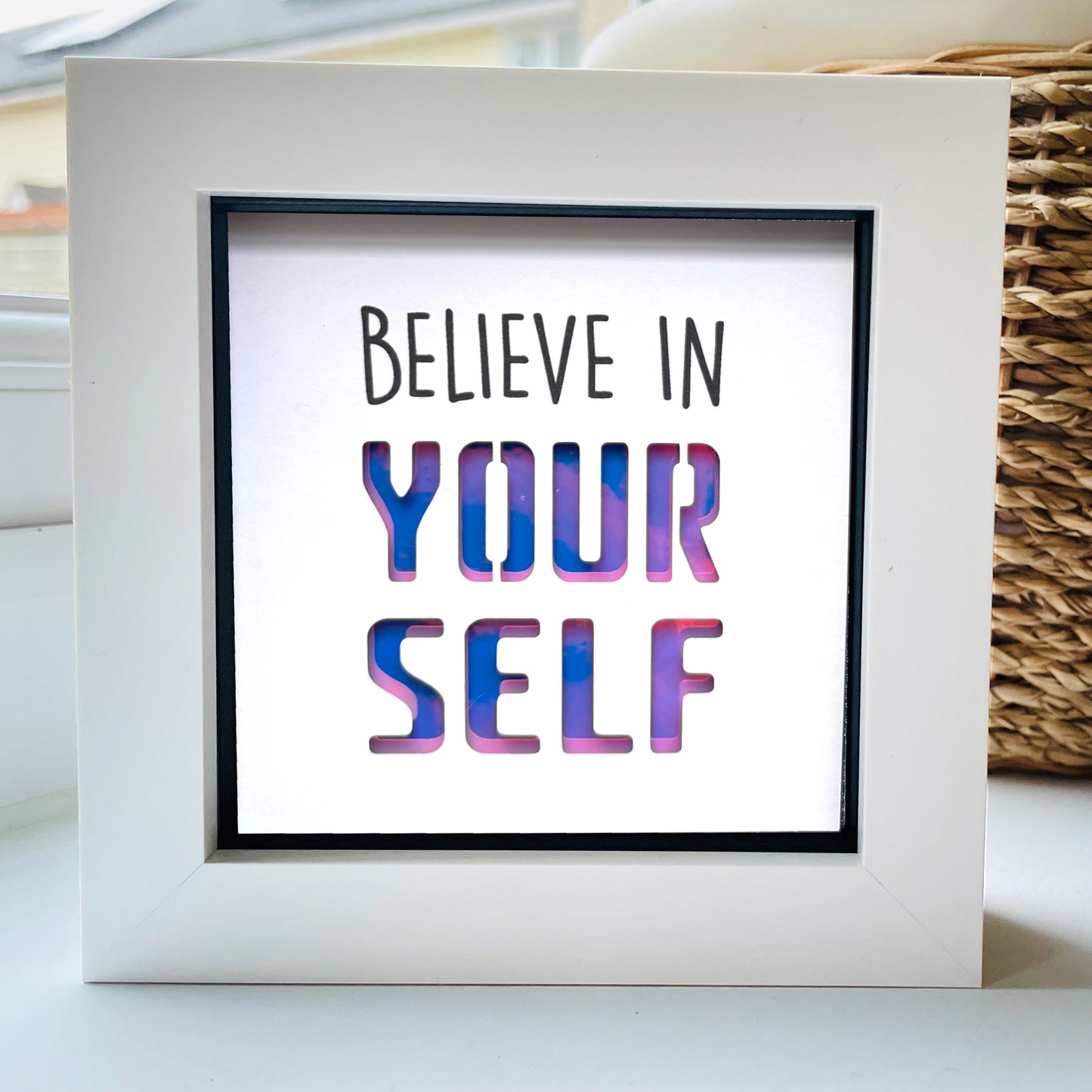 Believe in Your Self Quote (Purple Holographic)