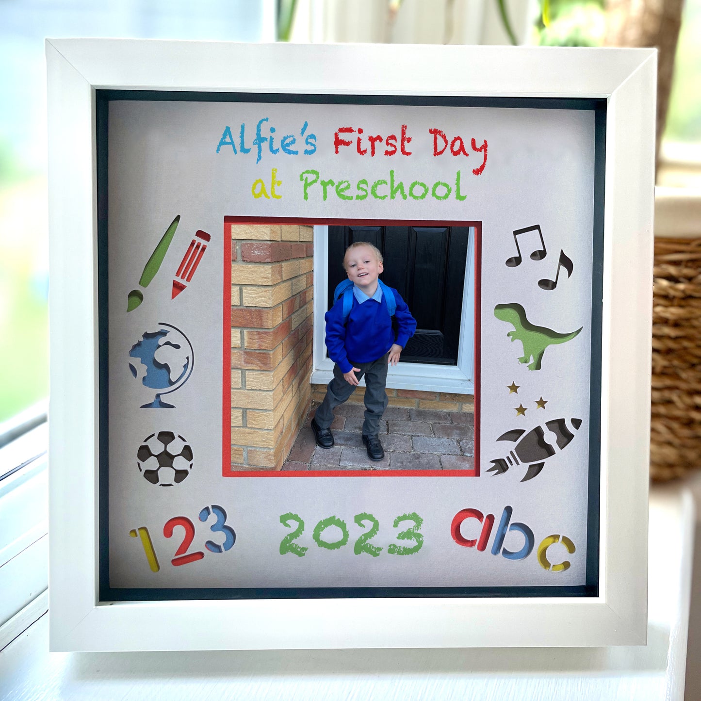 First Day at School 8x8" Box Frame