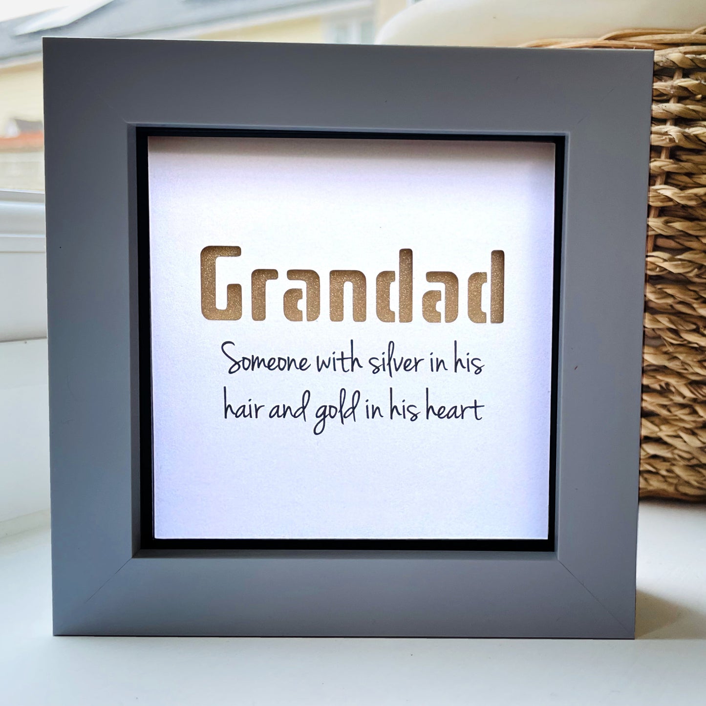 Grandad is someone with silver in his hair and gold in his heart quote (Gold)