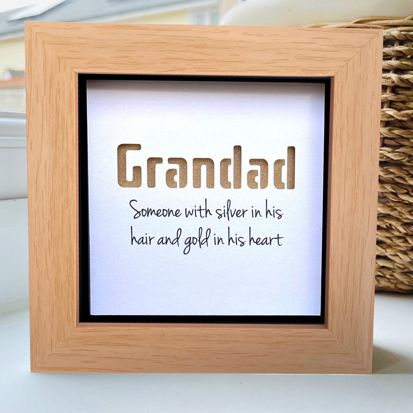 Grandad is someone with silver in his hair and gold in his heart quote (Gold)