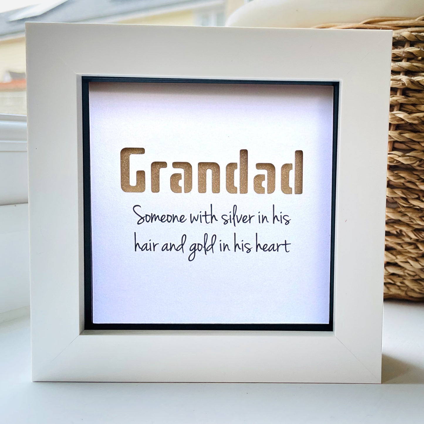 Grandad is someone with silver in his hair and gold in his heart quote (Gold)