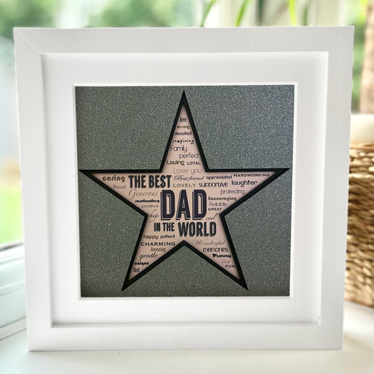 Personalised Best Dad 2 8 x 8” Box Frame