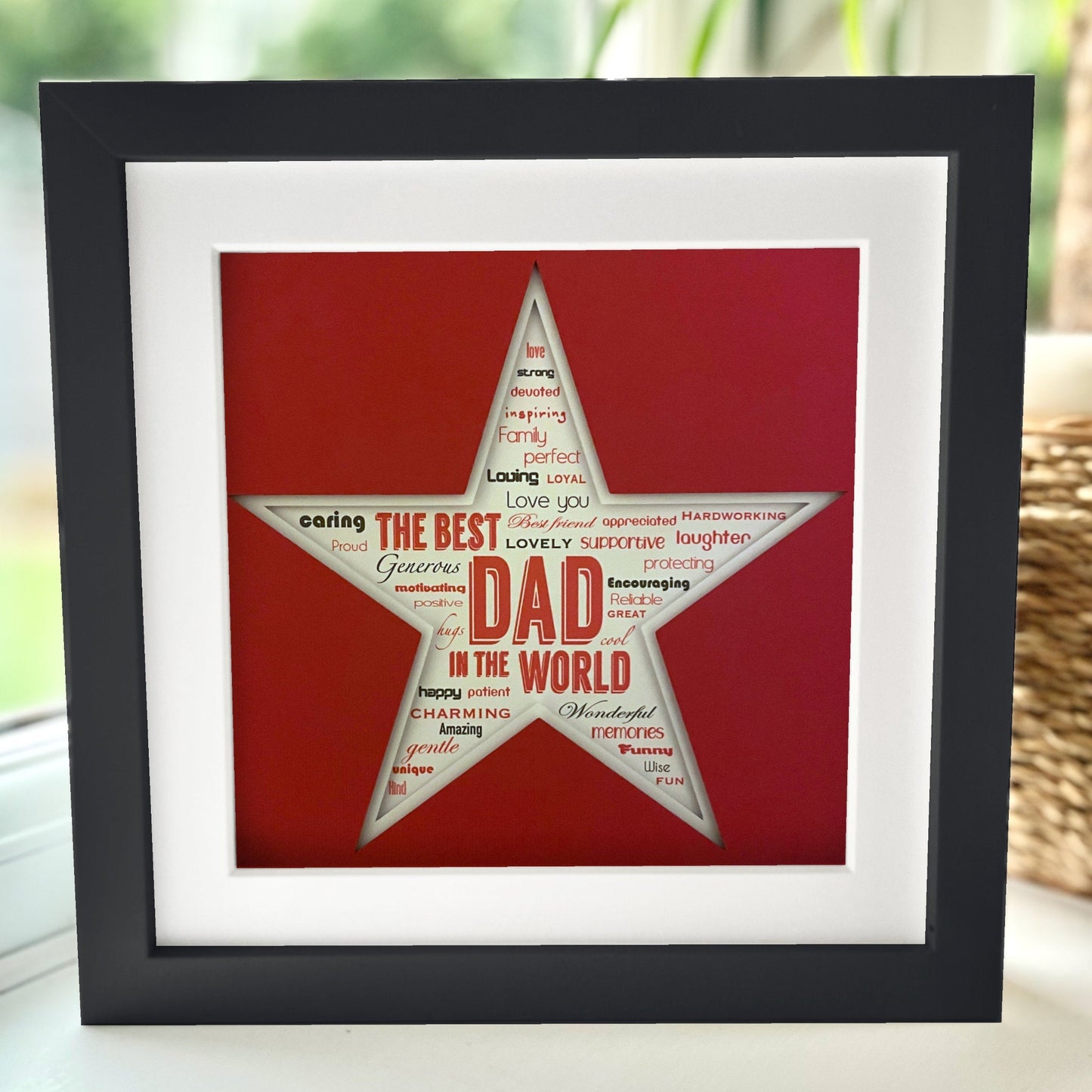 Personalised Best Dad 3 8 x 8” Box Frame
