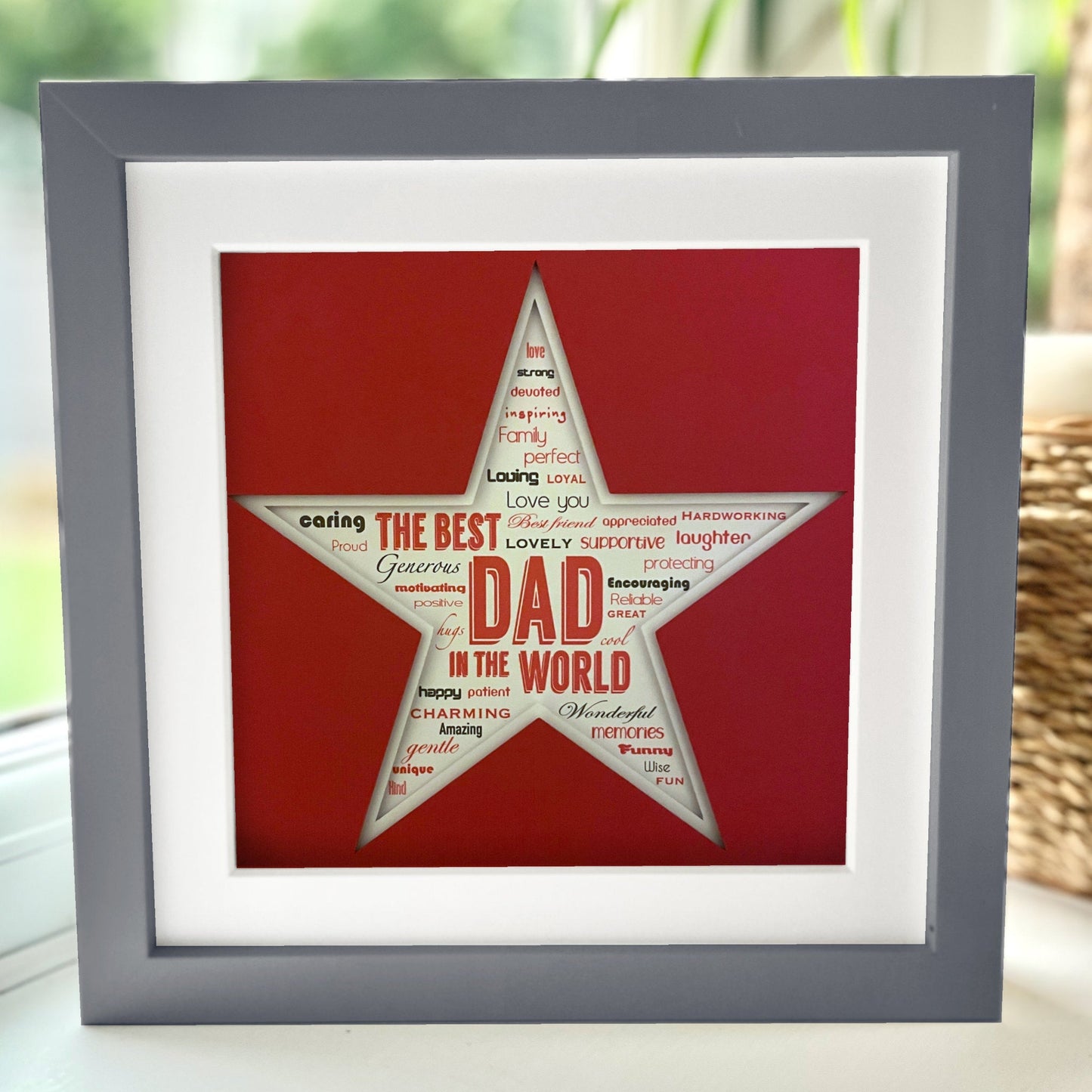 Personalised Best Dad 3 8 x 8” Box Frame