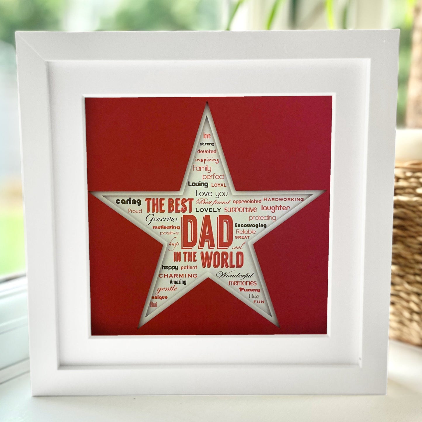 Personalised Best Dad 3 8 x 8” Box Frame