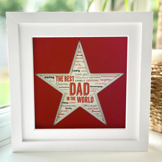 Personalised Best Dad 3 8 x 8” Box Frame