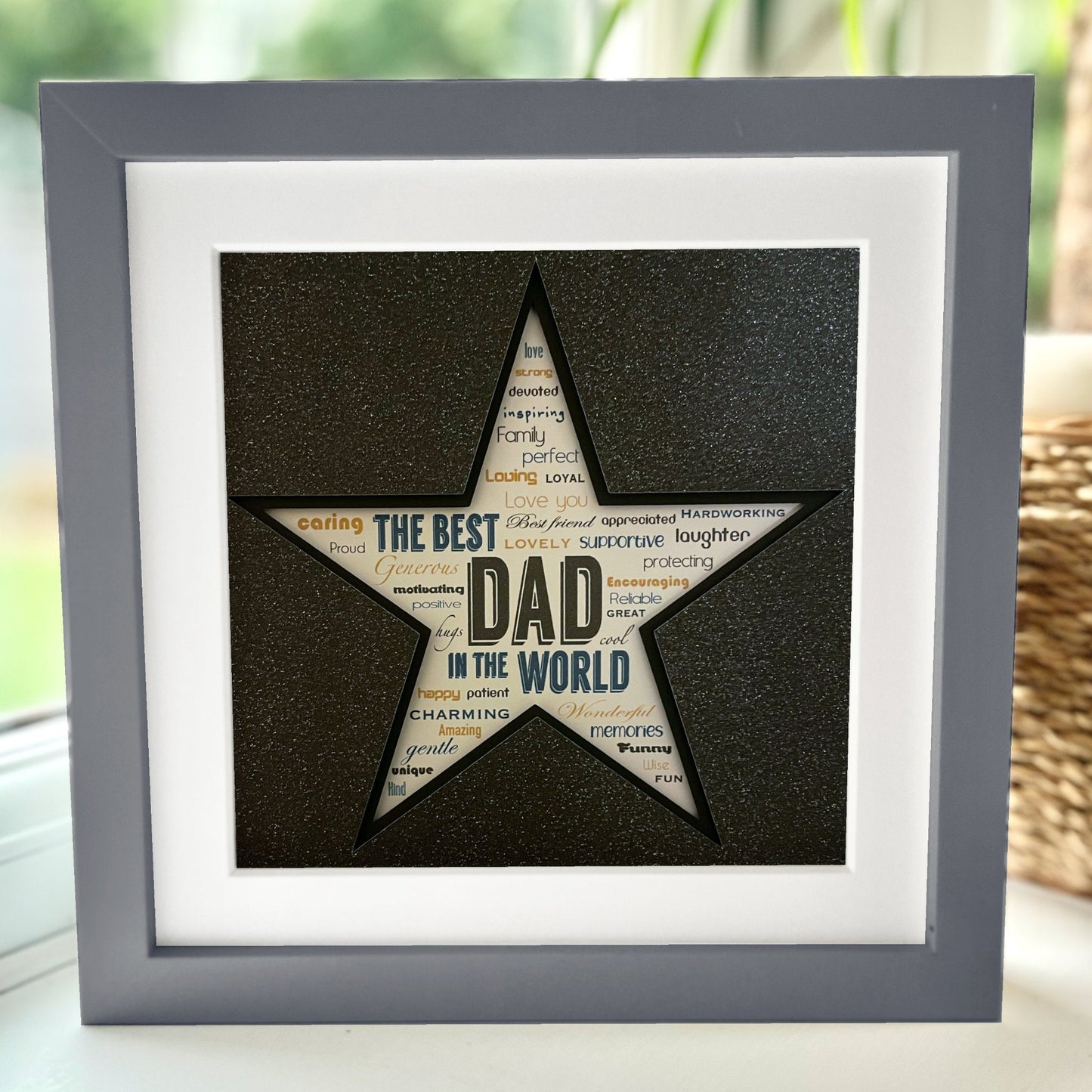 Personalised Best Dad 5 8 x 8” Box Frame