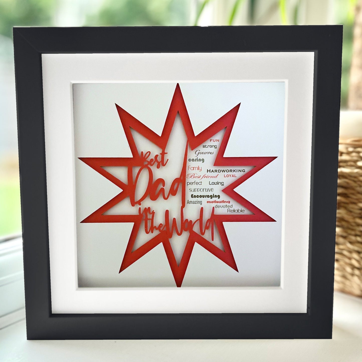 Personalised Best Dad in the world 1 8 x 8” Box Frame