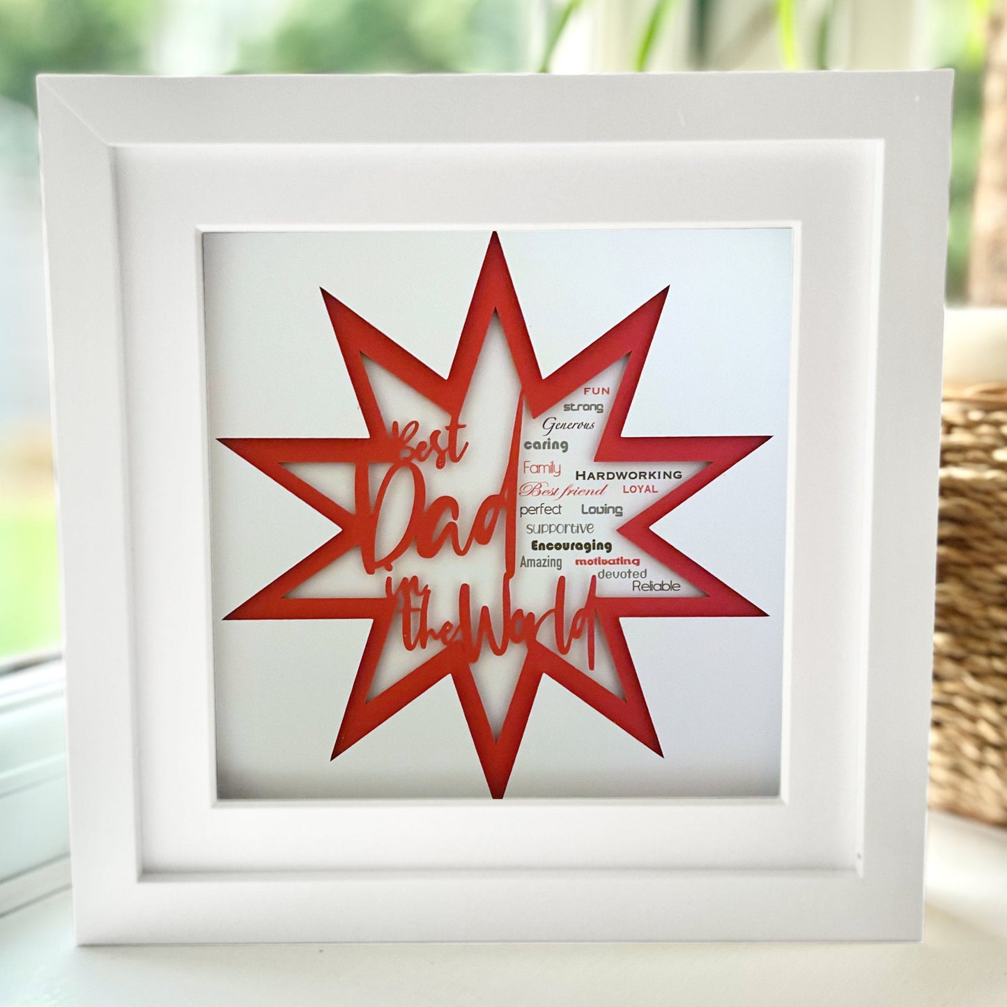 Best Dad in the world 1 8 x 8” Box Frame