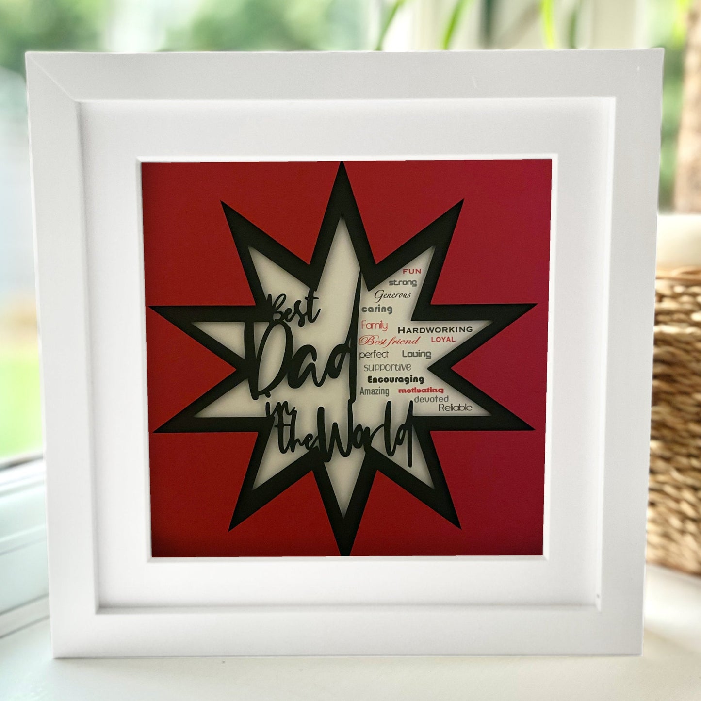 Personalised Best Dad in the world 2 8 x 8” Box Frame
