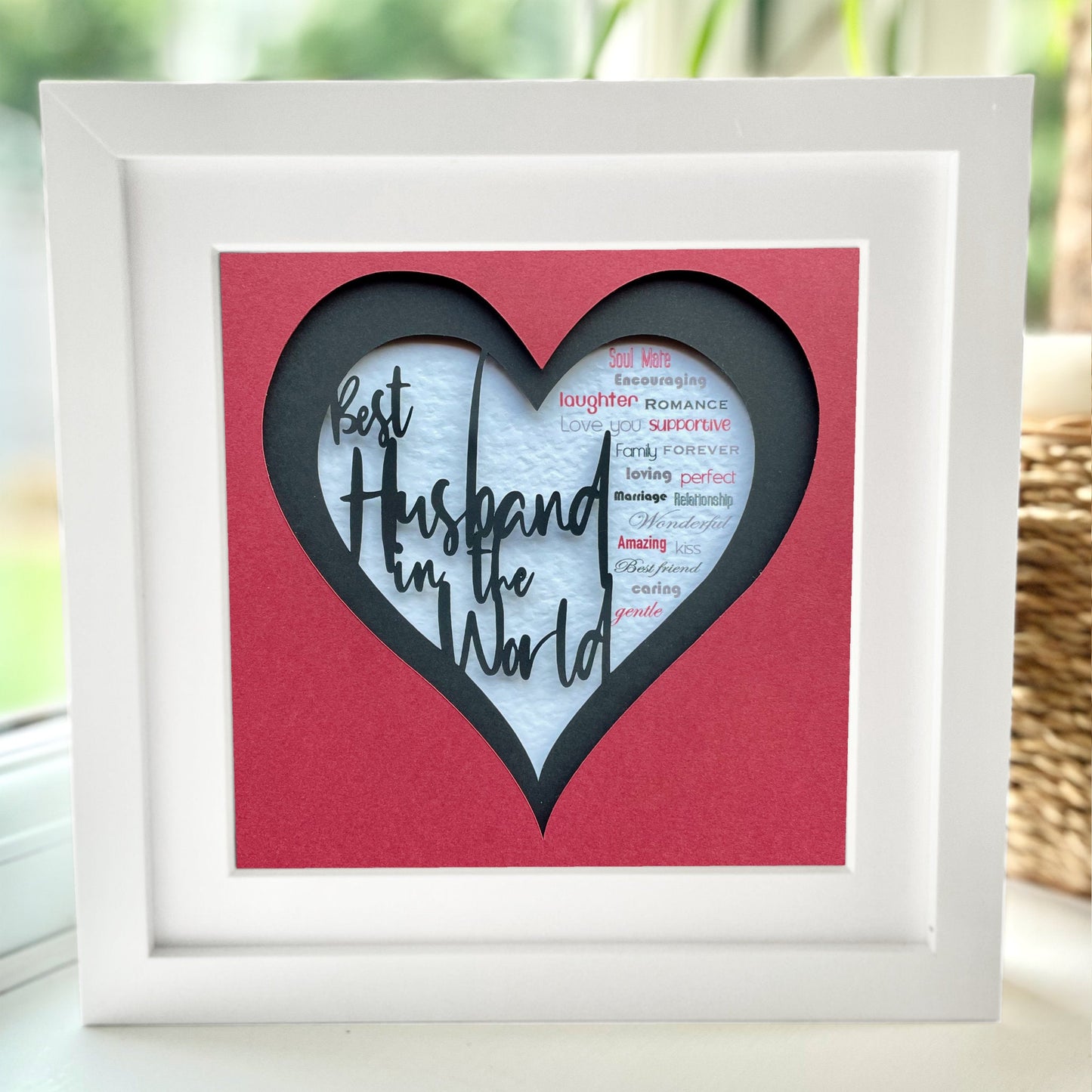 Personalised Best Husband in the World 2 8 x 8” Box Frame