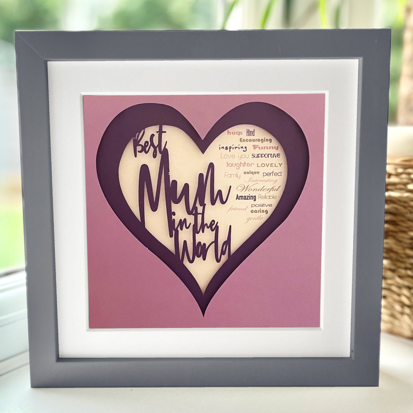 Personalised Best Mum in the World 1 8 x 8” Box Frame