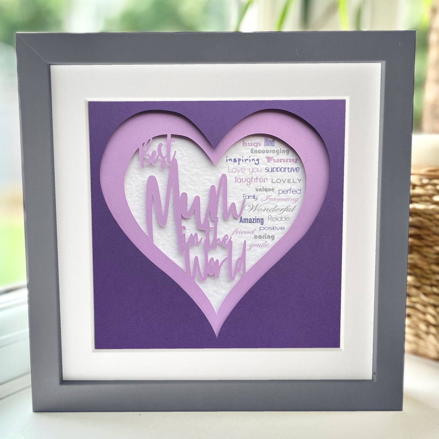 Best Mum in the World 5 8 x 8” Box Frame