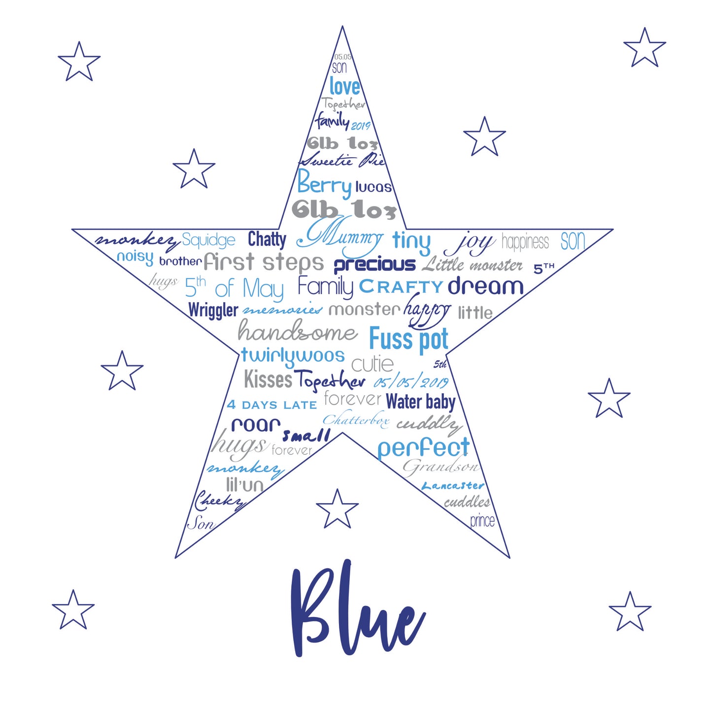 Personalised Star Box Frame